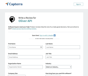 Leave a Review on Capterra