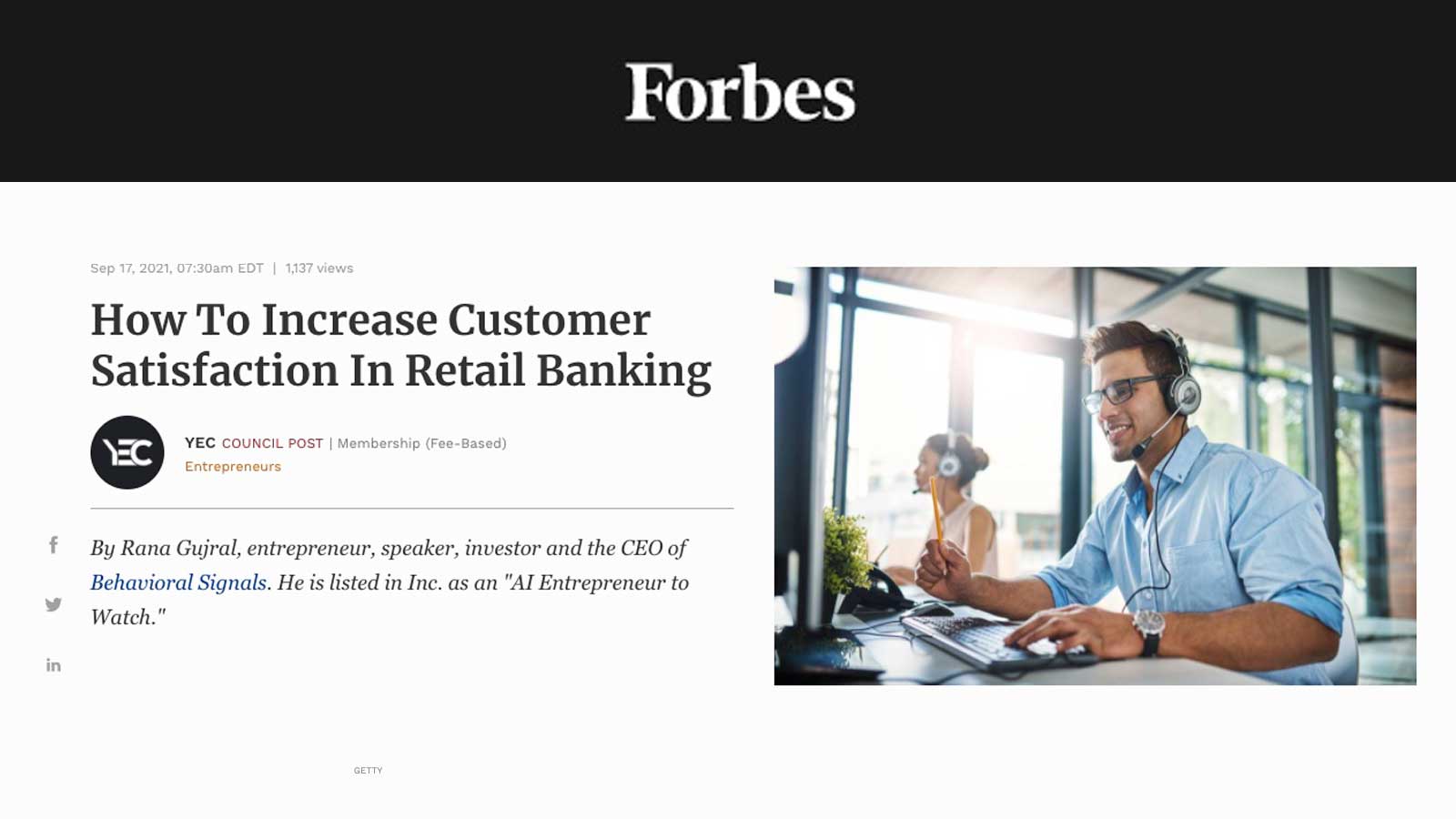 Forbes-How To Increase Customer Satisfaction In Retail Banking